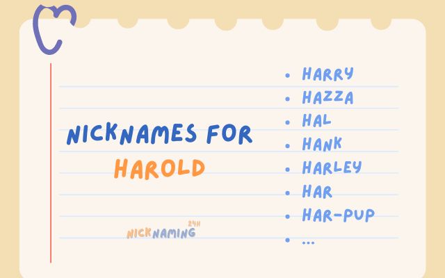 Best 50 nicknames for Harold you will like