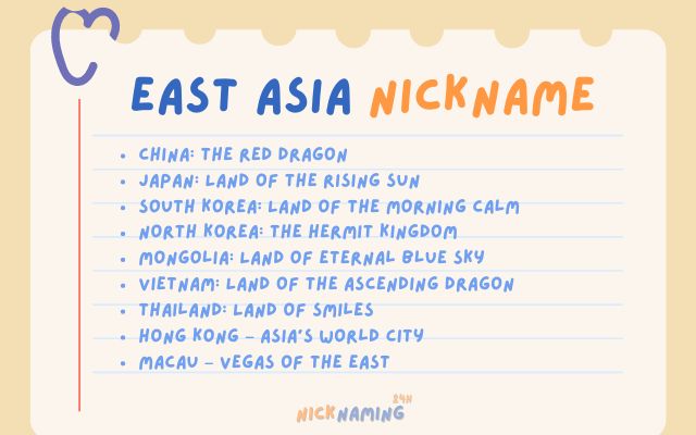 EAST ASIA NICKNAME