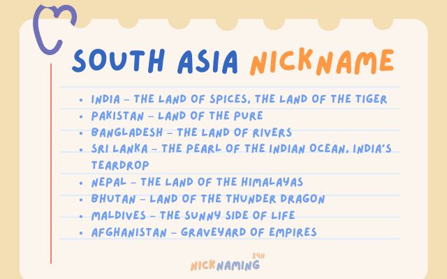 SOUTH ASIA NICKNAME