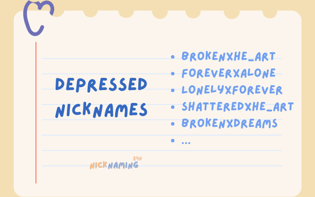 depressed nicknames