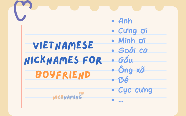 vietnamese nicknames for boyfriend