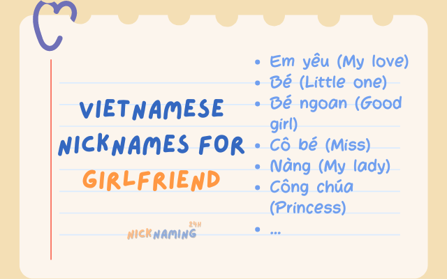 Charming and Endearing Vietnamese Nicknames for Girlfriend